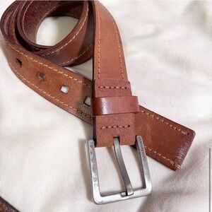 Calvin Klein Weathered Leather Belt 34 Tan